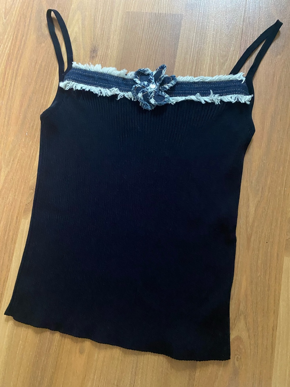 ESCADA denim flower Y2K style tank top camisole size medium